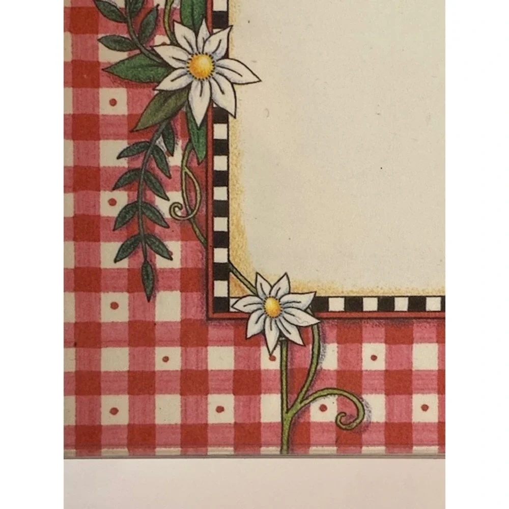Mary Engelbreit Social Notes Stationery Set 8 Cards Envelopes Gingham Floral ME